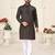 blue linen cotton jacquard kurta pajama set