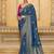 Blue crepe silk saree, beautifully crafted with rich zari weaving