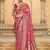 peach crepe silk saree with elegant zari weaving