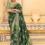 green crepe silk saree with rich zari weaving
