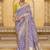 Lavender crepe silk saree, beautifully crafted with rich zari weaving