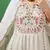White floral embroidered kurta set with duppata and palazzo pant