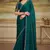 green georgette silk saree with embroidered blouse