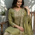 Green Pure Silk kurta Palazzo and Dupatta Embroidered Work 3pc set