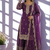 Purple Silk Fabric Kurta Palazzo and Dupatta Embroidered Work 3pc Set