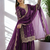 Purple Silk Fabric Kurta Palazzo and Dupatta Embroidered Work 3pc Set