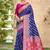 Royal blue & rani pink banarasi silk saree with traditional woven zari work