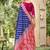 Royal blue & rani pink banarasi silk saree with traditional woven zari work