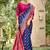 Royal blue & rani pink banarasi silk saree with traditional woven zari work