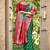 Bottle green & red banarasi silk saree with heavy woven zari work