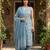 Anouk blue and beige pure cotton straight regular kurta set