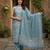 Anouk blue and beige pure cotton straight regular kurta set