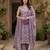 Anouk mauve and beige pure cotton straight regular kurta set