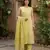 yellow and beige pure cotton straight regular kurta set