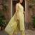 Anouk yellow and beige pure cotton straight regular kurta set