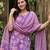 Anouk purple pure cotton straight regular kurta set