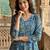 Anouk blue and green pure cotton a-line regular kurta set