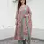 teal green and red pure cotton a-line regular kurta set