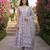 Anouk purple  and cream pure cotton anarkali gathered or pleated kurta set