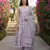 purple  and cream pure cotton anarkali gathered or pleated kurta set