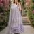 Anouk purple  and cream pure cotton anarkali gathered or pleated kurta set