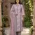 mauve  and grey pure cotton straight regular kurta set