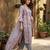 Anouk mauve  and grey pure cotton straight regular kurta set