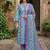 Anouk turquesa and purple pure cotton straight regular kurta set