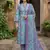 turquesa and purple pure cotton straight regular kurta set