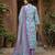 Anouk turquesa and purple pure cotton straight regular kurta set