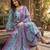 Anouk turquesa and purple pure cotton straight regular kurta set