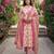 Anouk lima yellow and pink pure cotton straight regular kurta set