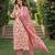 Anouk lima yellow and pink pure cotton straight regular kurta set