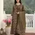 green and brown pure cotton a-line regular kurta set