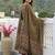 Anouk green and brown pure cotton a-line regular kurta set