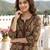 Anouk green and brown pure cotton a-line regular kurta set