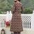 Anouk purple and brown pure cotton a-line regular kurta set
