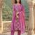 Anouk pink and white pure cotton straight regular kurta set