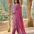 Anouk pink and white pure cotton straight regular kurta set