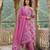 Anouk pink and white pure cotton straight regular kurta set