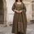 Anouk green and brown pure cotton anarkali regular kurta set