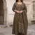 green and brown pure cotton anarkali regular kurta set