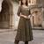 Anouk green and brown pure cotton anarkali regular kurta set