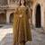 Anouk mustard and brown pure cotton anarkali regular kurta set
