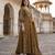 Anouk mustard and brown pure cotton anarkali regular kurta set