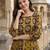 Anouk mustard and brown pure cotton anarkali regular kurta set