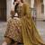 Anouk mustard and brown pure cotton anarkali regular kurta set