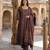 Anouk purple and brown pure cotton anarkali regular kurta set