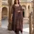 purple and brown pure cotton anarkali regular kurta set