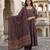 Anouk purple and brown pure cotton anarkali regular kurta set